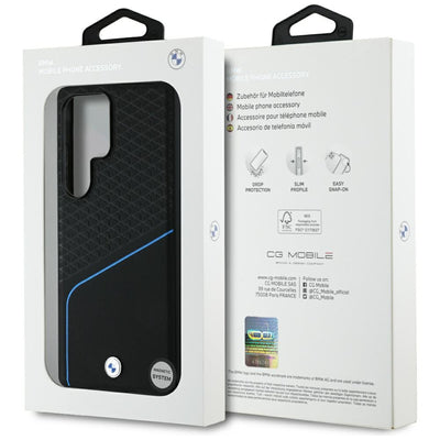 BMW Leather Textured and Smooth MagSafe case for Samsung Galaxy S25 Ultra - black