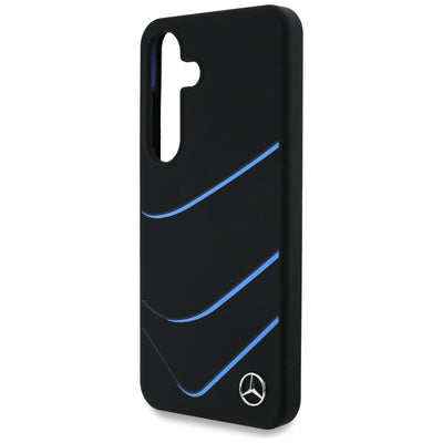 Mercedes Silicone Contrasted Curves MagSafe Case for Samsung Galaxy S25 - Black