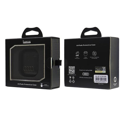 Audi Leather Big Logo Case for AirPods 1 / 2 - Black