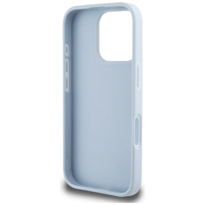 Guess Grained Big 4G Logo Small Classic Logo case for iPhone 16 Pro Max - blue