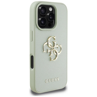 Guess Grained Big 4G Logo Small Classic Logo case for iPhone 16 Pro - green