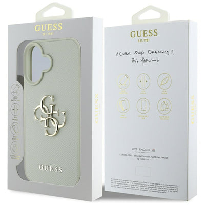 Guess Grained Big 4G Logo Small Classic Logo case for iPhone 16 - green