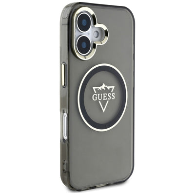 Guess IML Metal Mountain Logo MagSafe case for iPhone 16 - black