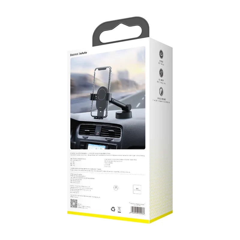 Gravity car mount for Baseus Tank phone with suction cup (black) - Product Image 7