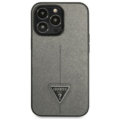 Guess Saffiano Triangle Logo case for iPhone 13 Pro / 13 6.1" - silver