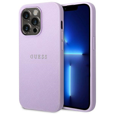 Guess Saffiano Strap Case for iPhone 14 Pro Max 6.7" - Purple