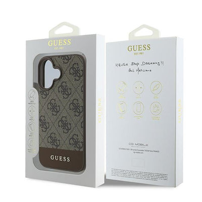 Guess 4G Bottom Stripe Case for iPhone 16 Plus 6.7" - Brown