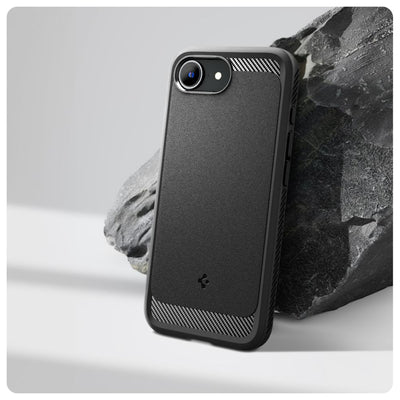 Spigen Rugged Armor MagSafe case for iPhone 16e - black