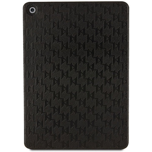 Karl Lagerfeld Saffiano Monogram Ikonik Case for iPad 10.2" 2019 (7th gen.) Folio Magnet Allover Cover - Black