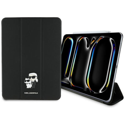 Karl Lagerfeld Saffiano Magnetic Karl &amp; Choupette iPad Pro 11" 2024 Book Cover Case - Black