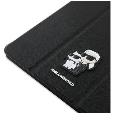 Karl Lagerfeld Saffiano Magnetic Karl &amp; Choupette iPad Air 11" 2024 Book Cover Case - Black