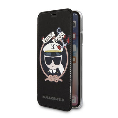 Karl Lagerfeld Signature Glitter iPhone X/Xs Case - Black