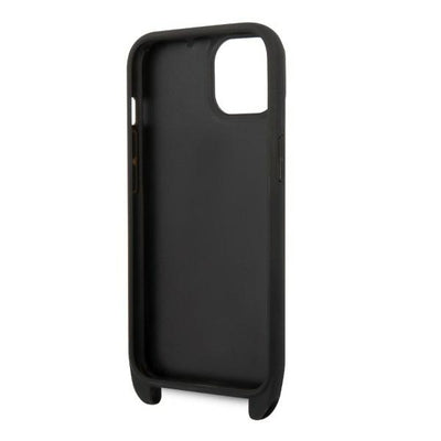 Karl Lagerfeld Monogram Plaque Logo Strap Case for iPhone 14 / 15 / 13 6.1" - Black