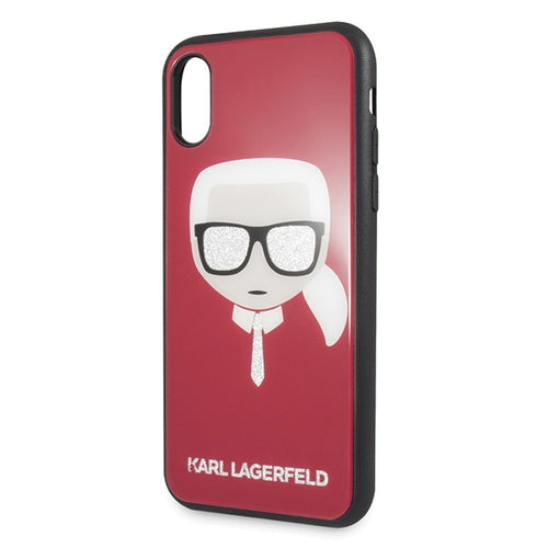 Karl Lagerfeld Iconic Glitter Karl`s Head iPhone X / Xs Case - Red