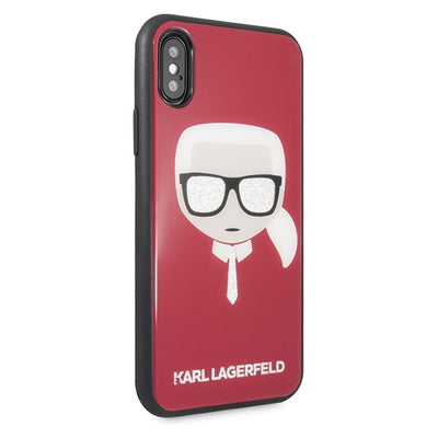 Karl Lagerfeld Iconic Glitter Karl`s Head iPhone X / Xs Case - Red
