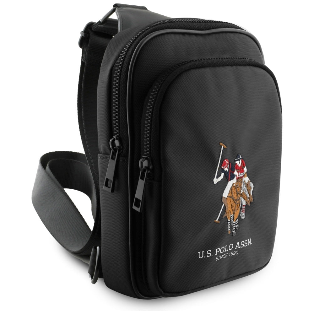 US Polo Petit Pique Crossbody Phone Bag Black — U.S. Polo Assn.