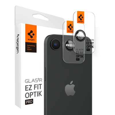 Spigen Optik Pro GLAS.TR &quot;Ez Fit&quot; Camera Cover 2-pack for iPhone 16e - Black