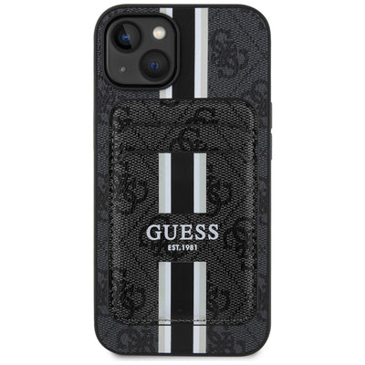 Guess 4G Stripes case with Magsafe wallet for iPhone 15 black