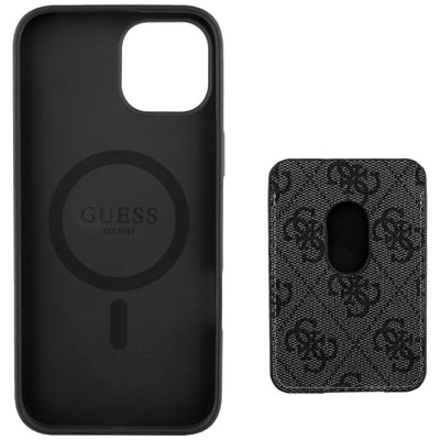 Guess 4G Stripes case with Magsafe wallet for iPhone 15 black