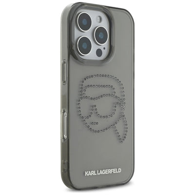 Karl Lagerfeld IML Rhinestones Karl Head Case for iPhone 16 Pro Black