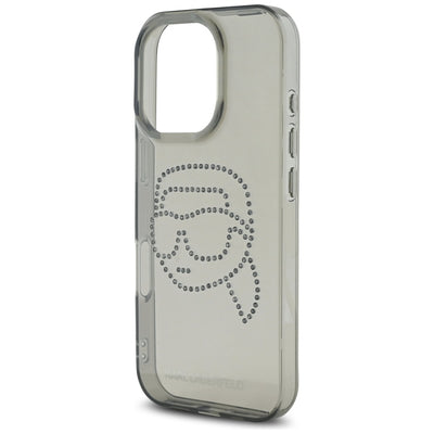 Karl Lagerfeld IML Rhinestones Karl Head Case for iPhone 16 Pro Black