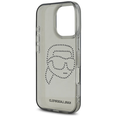 Karl Lagerfeld IML Rhinestones Karl Head Case for iPhone 16 Pro Black
