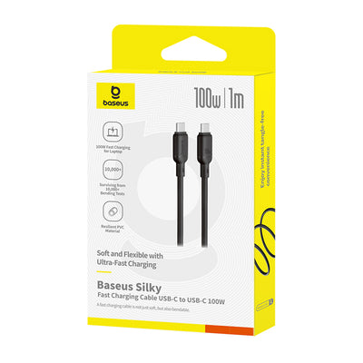 Baseus Silky Series 100W USB-C - USB-C 1m Cable - Black
