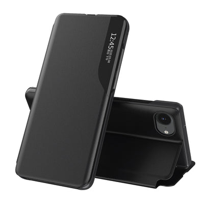 Eco Leather View Case, an elegant case with a flap and stand for iPhone 16e / 17e - black — Hurtel