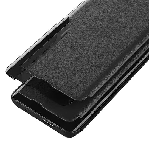 Eco Leather View Case, an elegant case with a flap and stand for iPhone 16e / 17e - black — Hurtel