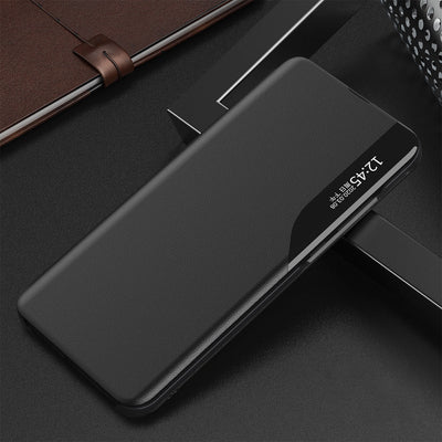 Eco Leather View Case, an elegant case with a flap and stand for iPhone 16e / 17e - black — Hurtel