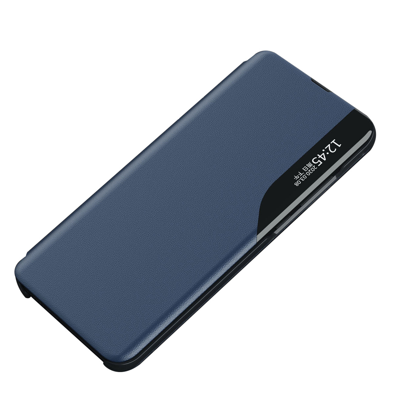 Eco Leather View Case, an elegant case with a flap and stand for iPhone 16e / 17e - blue — Hurtel