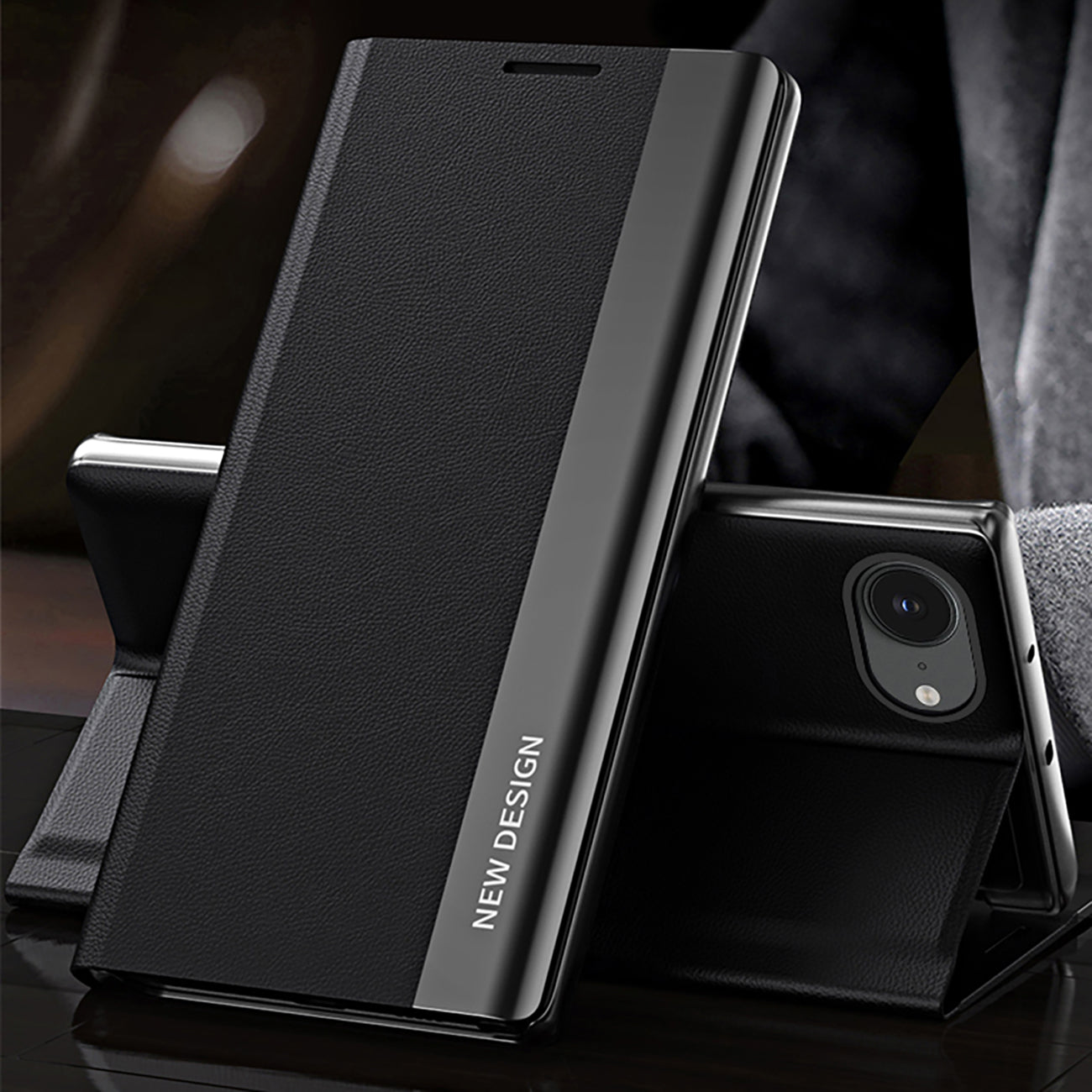 Sleep Case Pro for iPhone 16e / 17e with flap and stand - black — Hurtel