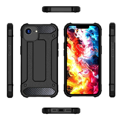 Hybrid Armor case for iPhone 16e / 17e - black — Hurtel