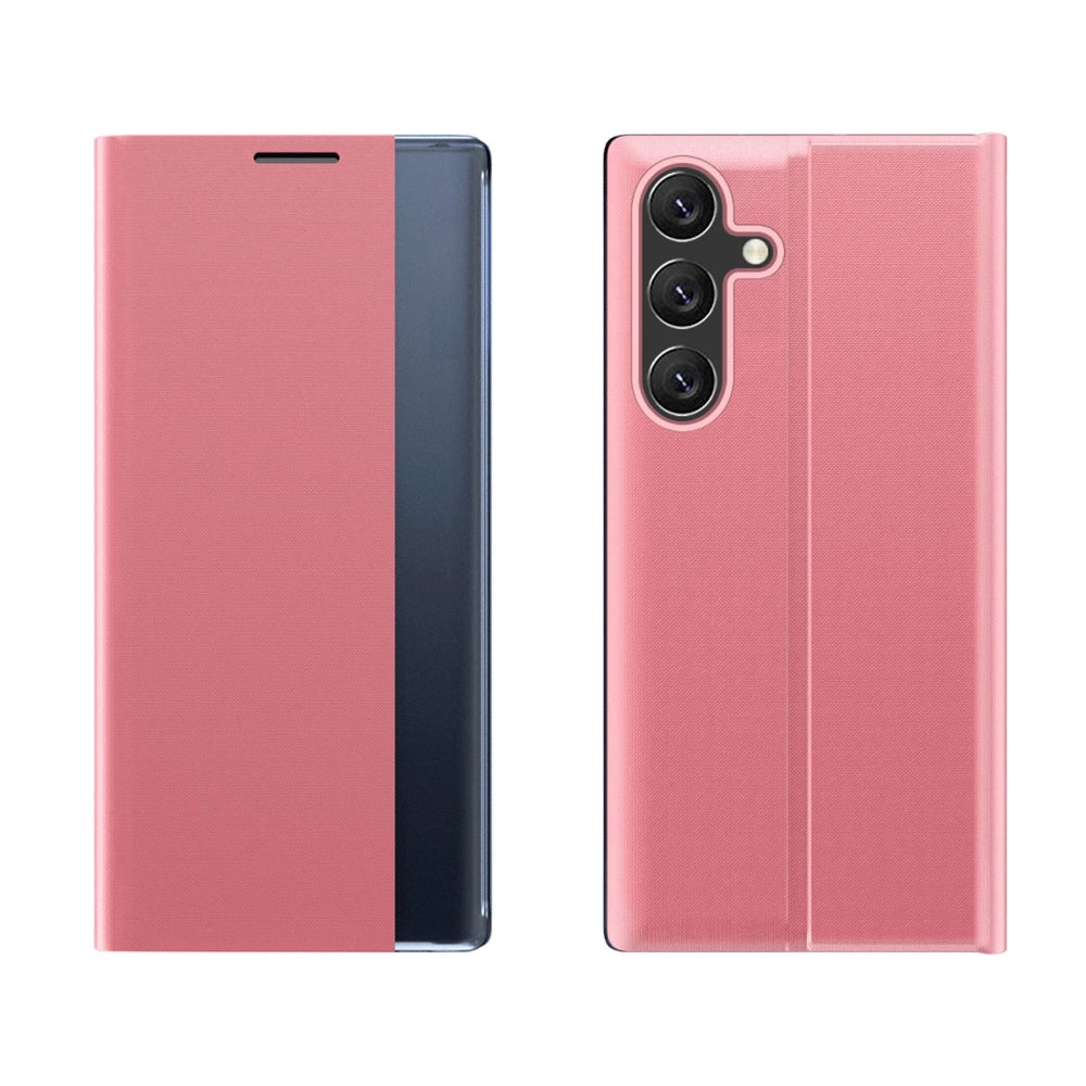 New Sleep Case Cover with Flip and Stand for Samsung Galaxy S25 Edge - Pink — Hurtel