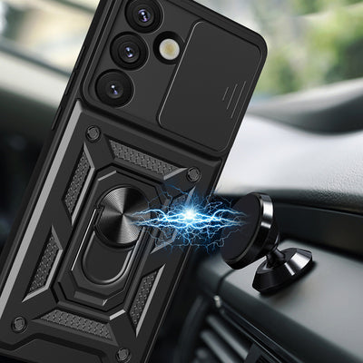 Hybrid Armor Camshield with Stand and Camera Cover for Samsung Galaxy S25 Edge - Black — Hurtel
