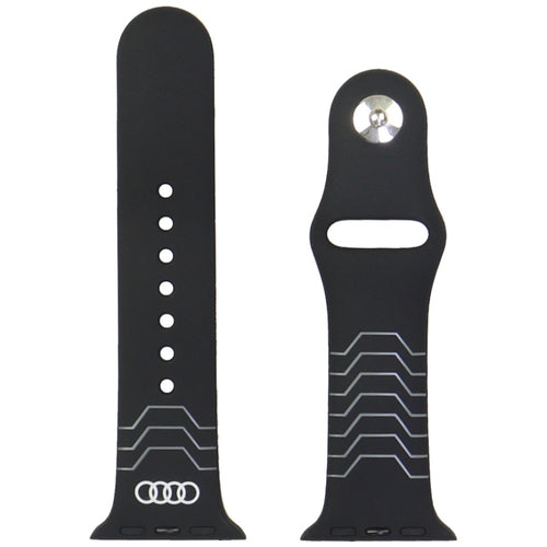 Audi Geometric Pattern Silicone Watch Strap for Apple Watch 40 / 41 / 42 mm - black