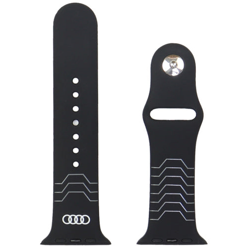 Audi Geometric Pattern Silicone Watch Strap for Apple Watch 44 / 45 / 46 / 49 mm - black