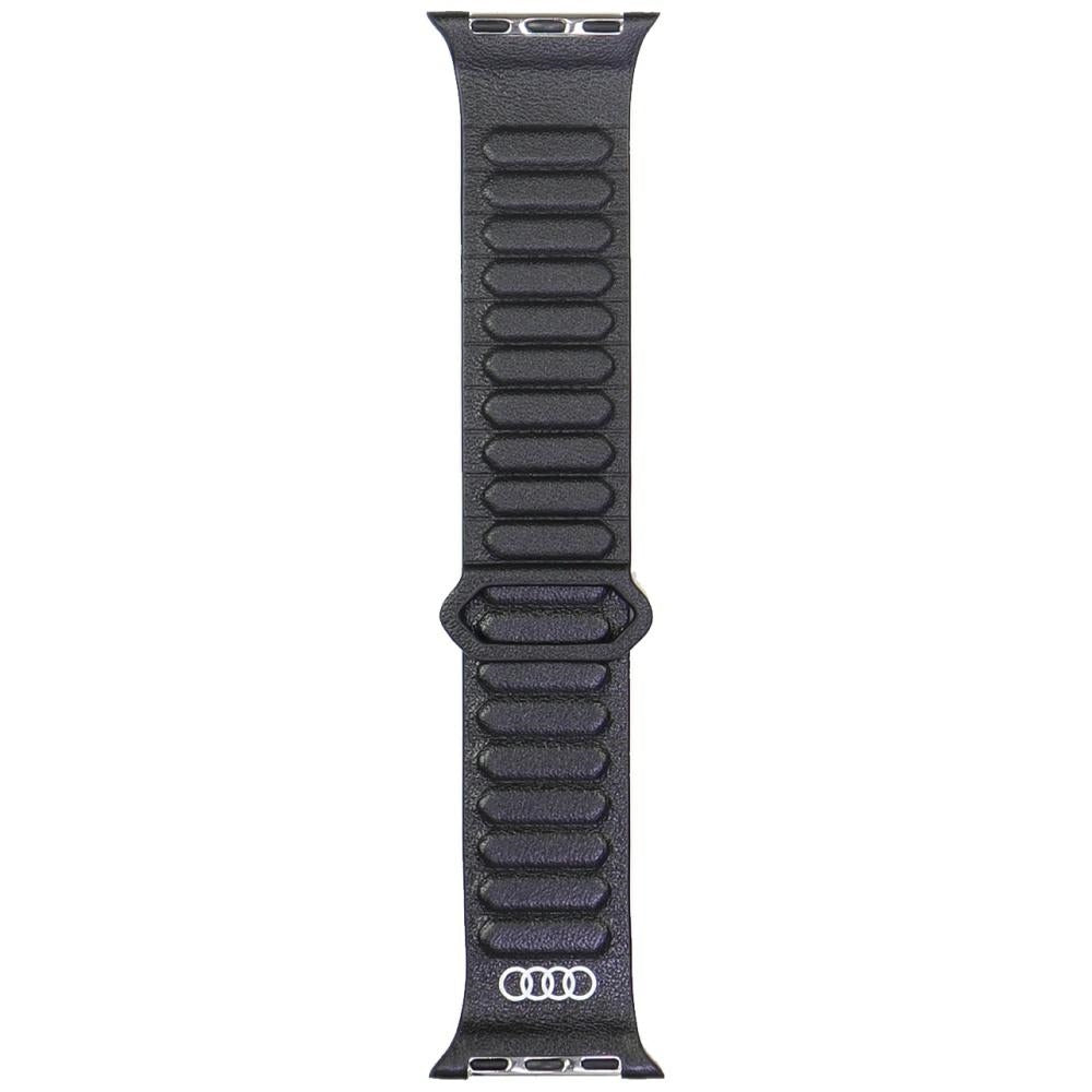 Audi Logo Genuine Leather Magnetic Ring Strap for Apple Watch 40 / 41 / 42 mm - Black