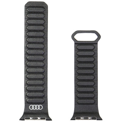 Audi Logo Genuine Leather Magnetic Ring Strap for Apple Watch 40 / 41 / 42 mm - Black