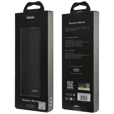 Audi Logo Genuine Leather Magnetic Ring Strap for Apple Watch 40 / 41 / 42 mm - Black