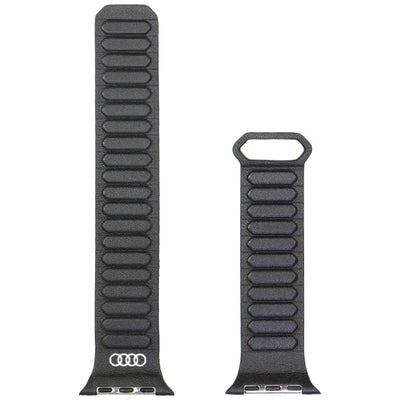 Audi Logo Genuine Leather Magnetic Ring Strap for Apple Watch 44 / 45 / 46 / 49 mm - Black