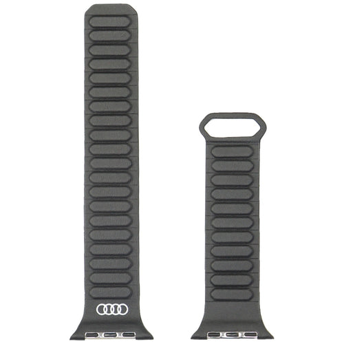 Audi Logo Synthetic Leather Magnetic Ring Strap for Apple Watch 44/45/46/49 mm - Black