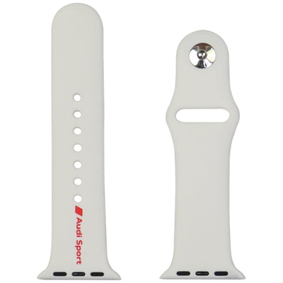 Audi Sport Red Logo Silicone Watch Strap for Apple Watch 40 / 41 / 42 mm - white