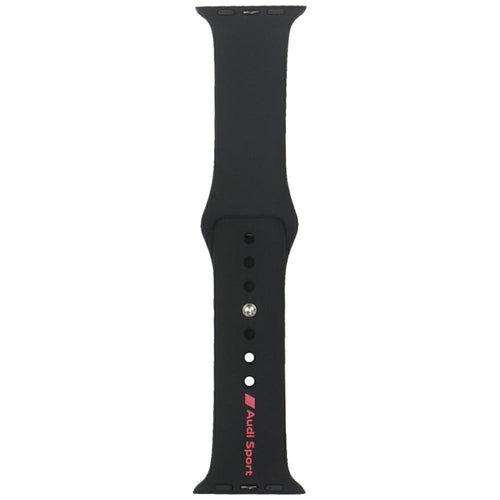Audi Sport Red Logo Silicone Watch Strap for Apple Watch 40 / 41 / 42 mm - black