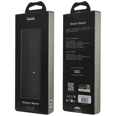 Audi Sport Red Logo Silicone Watch Strap for Apple Watch 40 / 41 / 42 mm - black