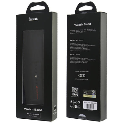 Audi Sport Red Logo Silicone Watch Strap for Apple Watch 44 / 45 / 46 / 49 mm - black