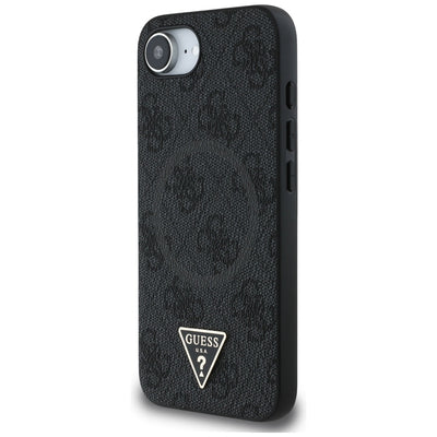 Guess 4G Ring Triangle Logo MagSafe case for iPhone 16e - black