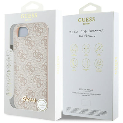 Guess 4G Script Logo MagSafe iPhone 16e Case - Pink