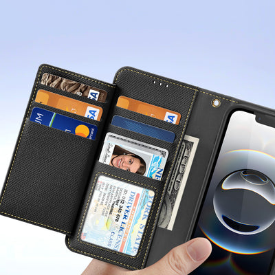 Dux Ducis Lawa iPhone 16e Leather Case with Detachable Magnetic Wallet - Black