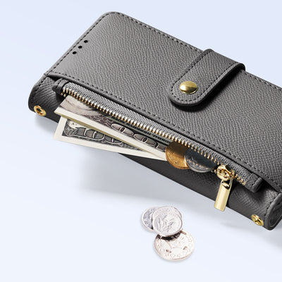 Dux Ducis Lawa iPhone 16e Leather Case with Detachable Magnetic Wallet - Gray